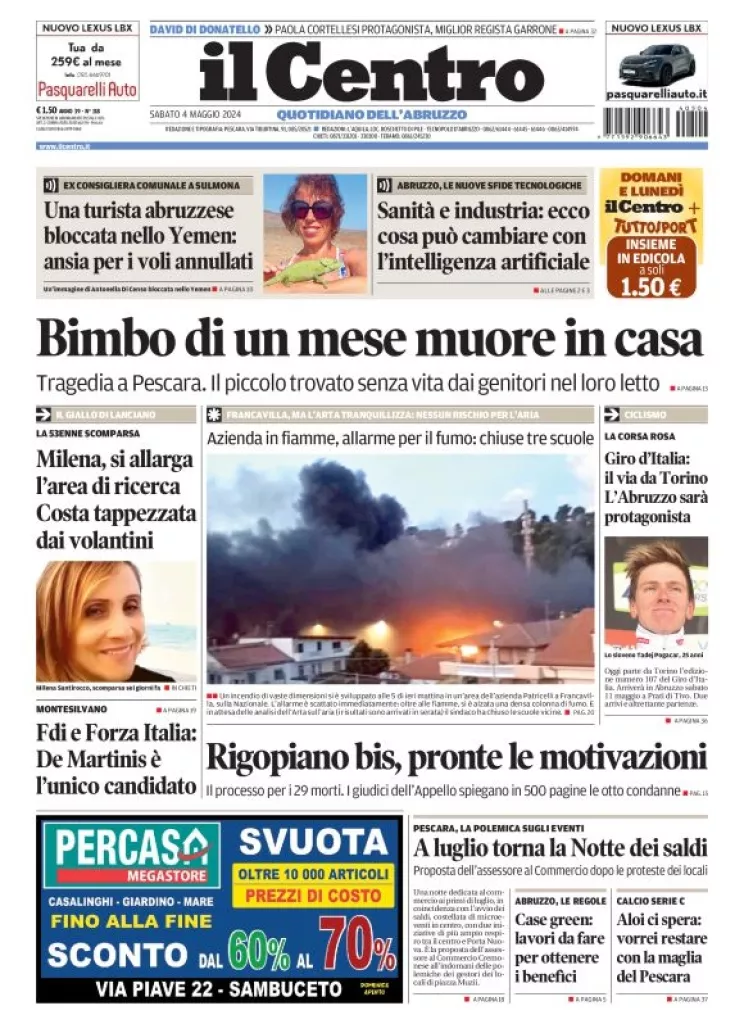 Prima-pagina-il centro-oggi-edizione-del-2024-05-04